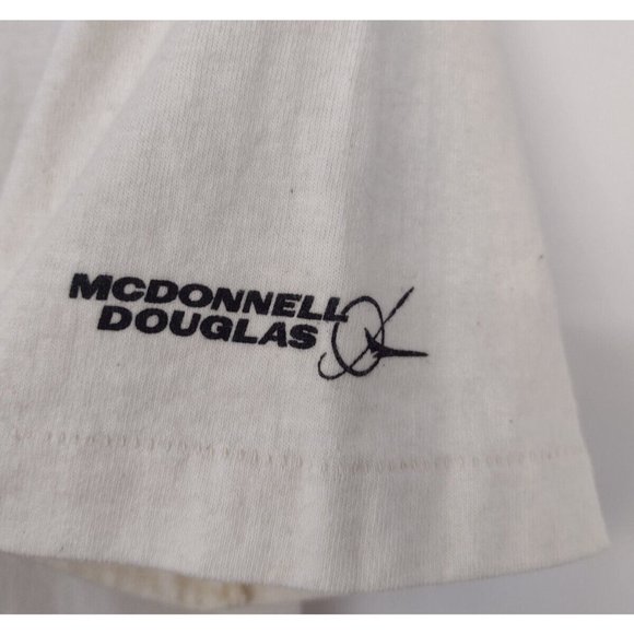 VTG F/A-18 Hornet Fighter Jet Plane Eviction Notice Oneita Cream T-Shirt Men M - Picture 4 of 10